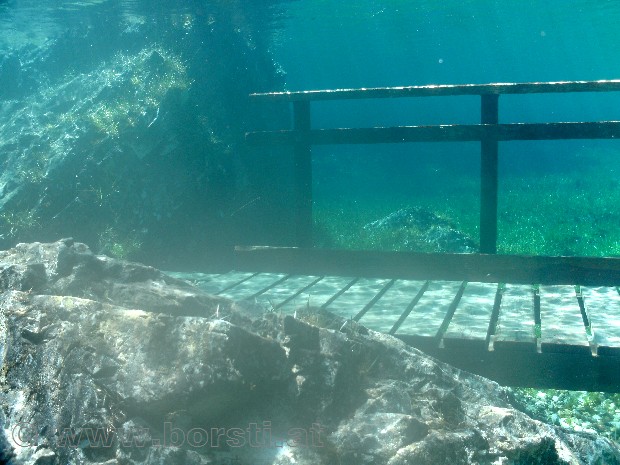 tauchen im grünen see