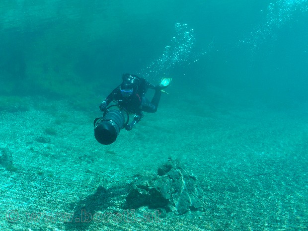 tauchen im grünen see