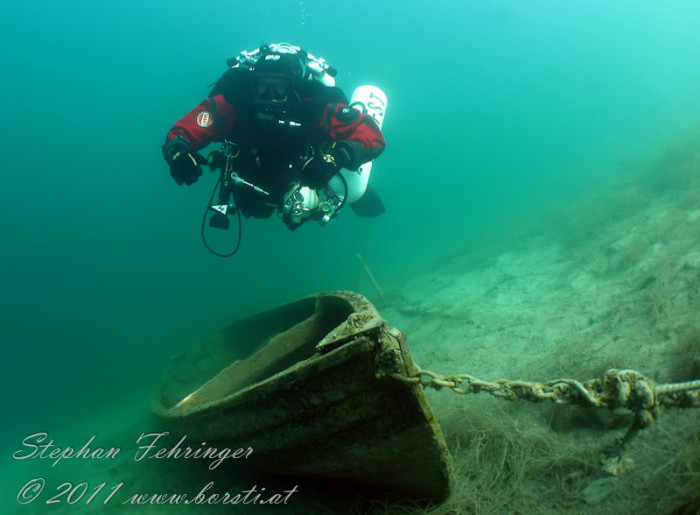 pscr rebreather taucher am tauchplatz ofen