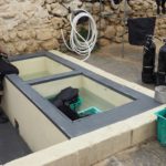 waschbecken für sauberes tauchequipment
